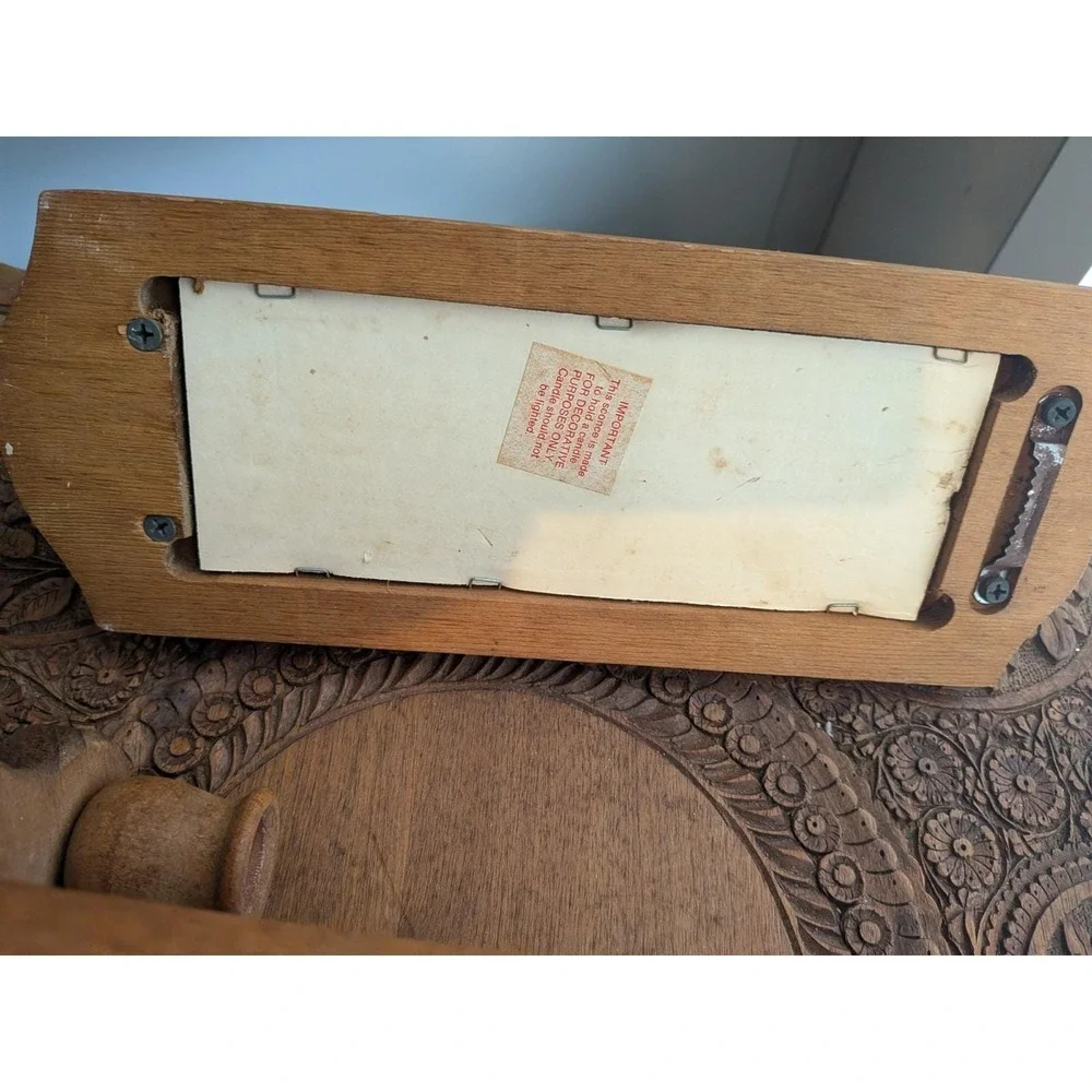 Vintage Wooden Mirror Sconce Wall Candle Holder Set Of 2 11.5 Inch Grannycore